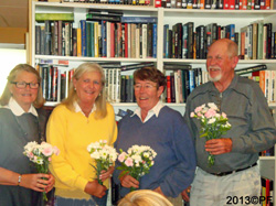 Faithful members were honored with flowers