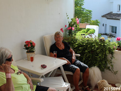 Gunilla enjoying a ros cava at our terrace