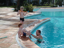 Gustav, Elliot & Johan in the Pool